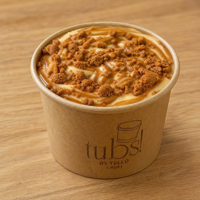 Biscoff flavor tub by Tubs by Tello